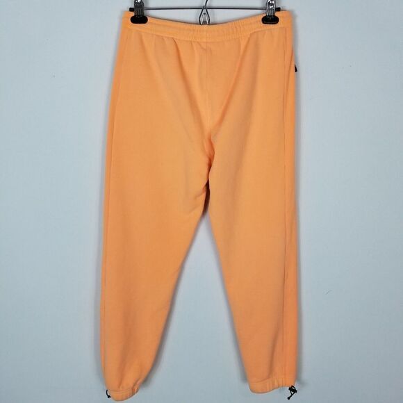TNA Women Cozy Fleece Jogger Pants Size M Drawstring Elastic Waist Orange - Picture 4 of 7